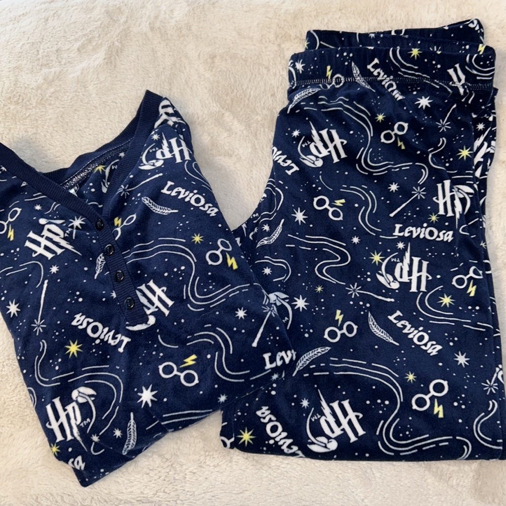 Large Harry Potter lightweight fleece sleep pajama set